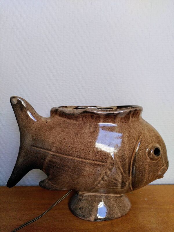 Lampe poisson en céramique