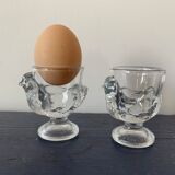 Set of 4 glass hens