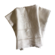 Old original FG Monogram embroidered linen canvas sheet early 20th