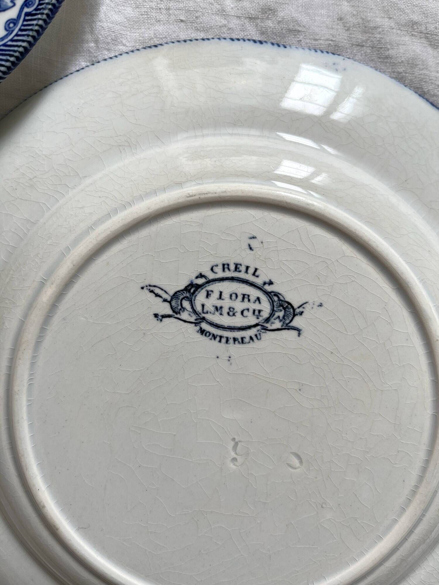 6 dessert plates in iron earth Flora, Creil and Montereau late nineteenth