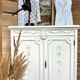 Antique patinated Louis XVI buffet, marble top.