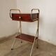 Metal and wood bedside table 1960/1970
