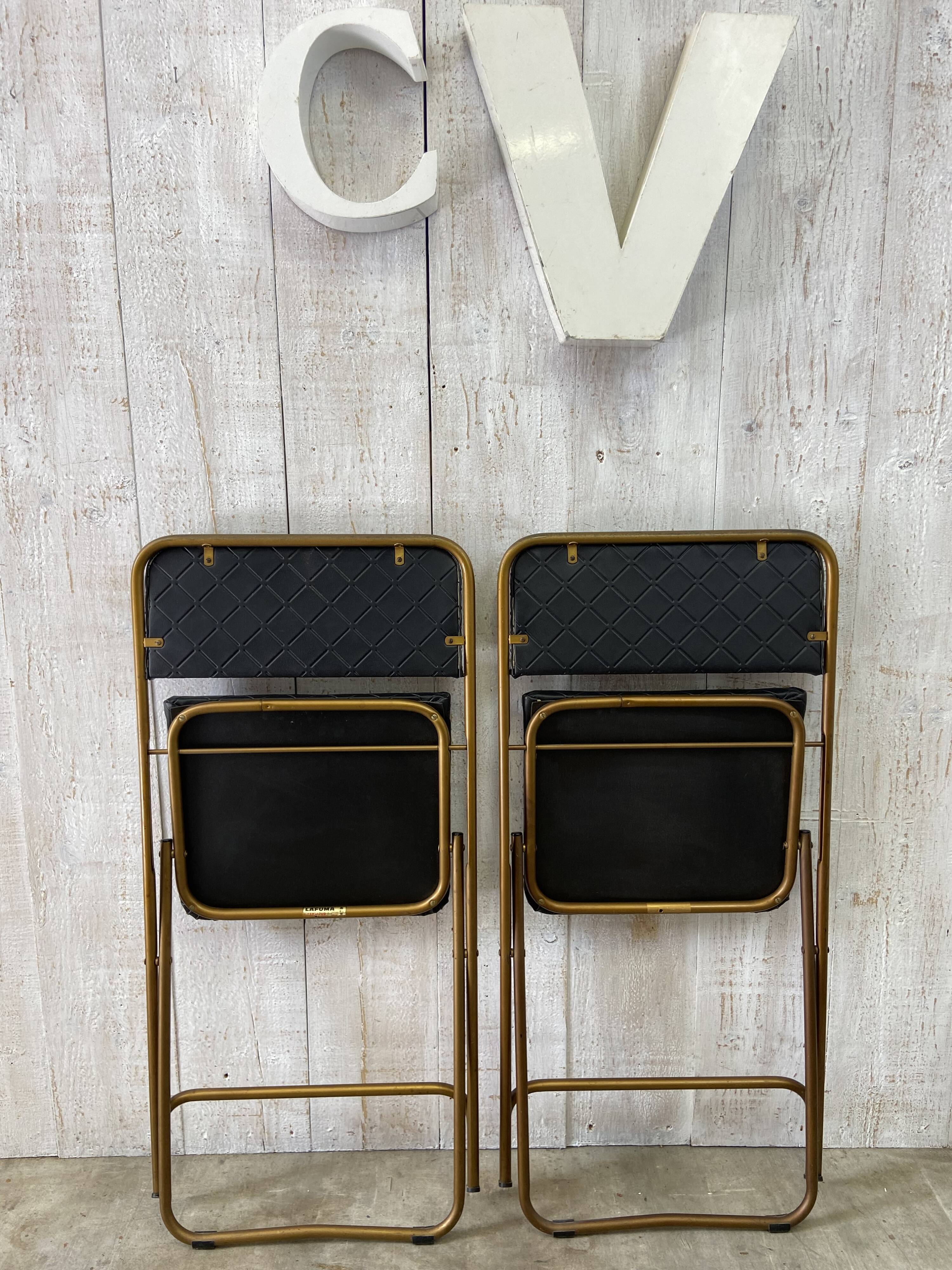 Paire de chaises pliantes vintage