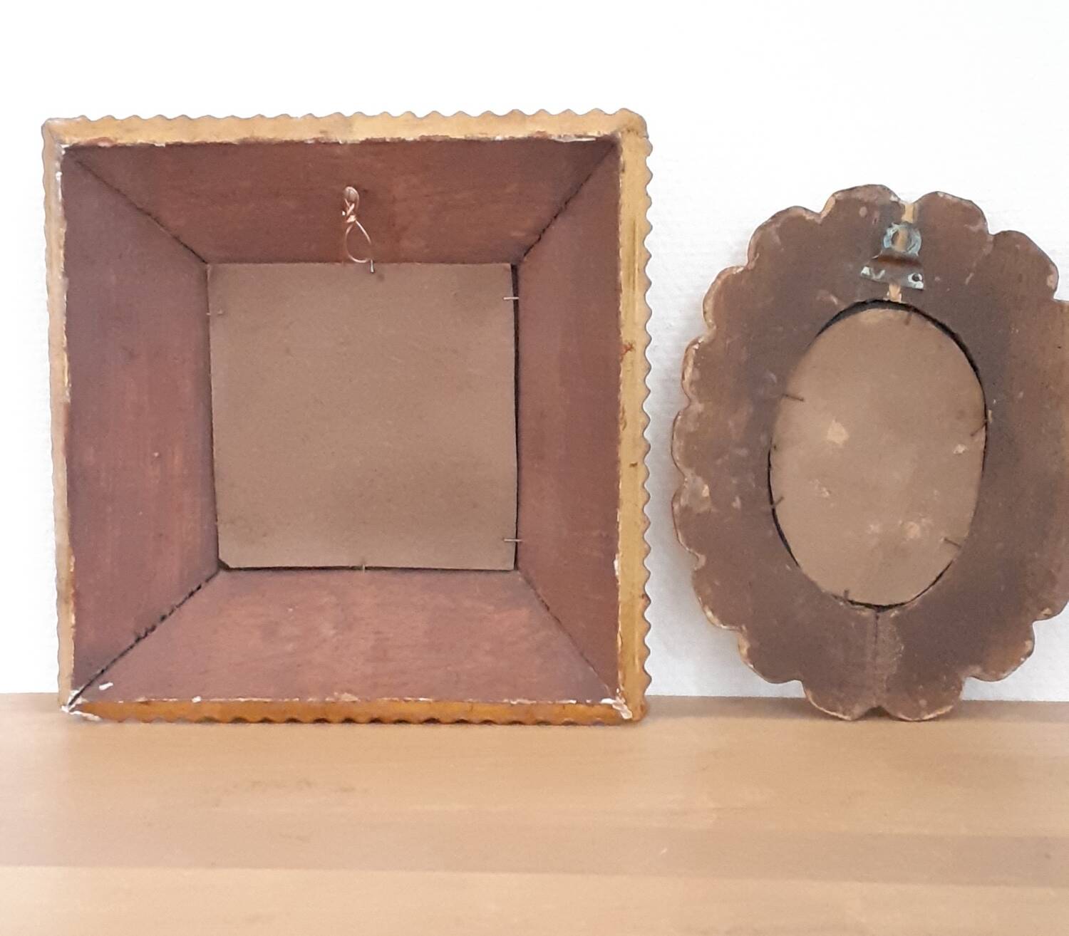 Vintage gilded mirror with glazing beads