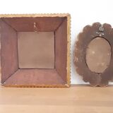 Vintage gilded mirror with glazing beads