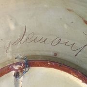 Grand plat/coupe à fruit  en céramique vernissée signé au dos " Puigdemont " années 60/70
