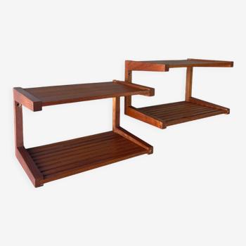 Set of teak shelves