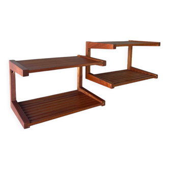 Set of teak shelves