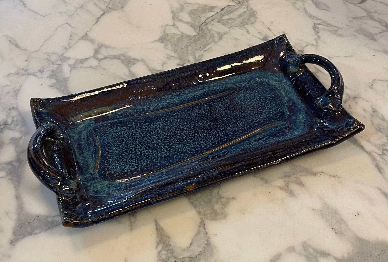 Blue ceramic dish