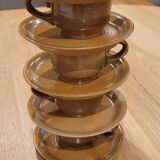 5 Stoneware cups and saucers