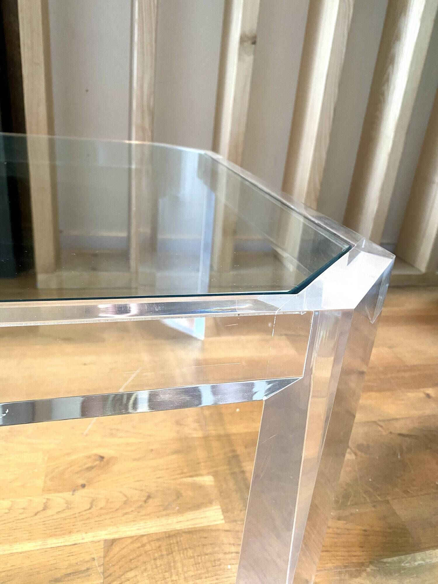 Table basse athena par david lange. 1970. 70x70