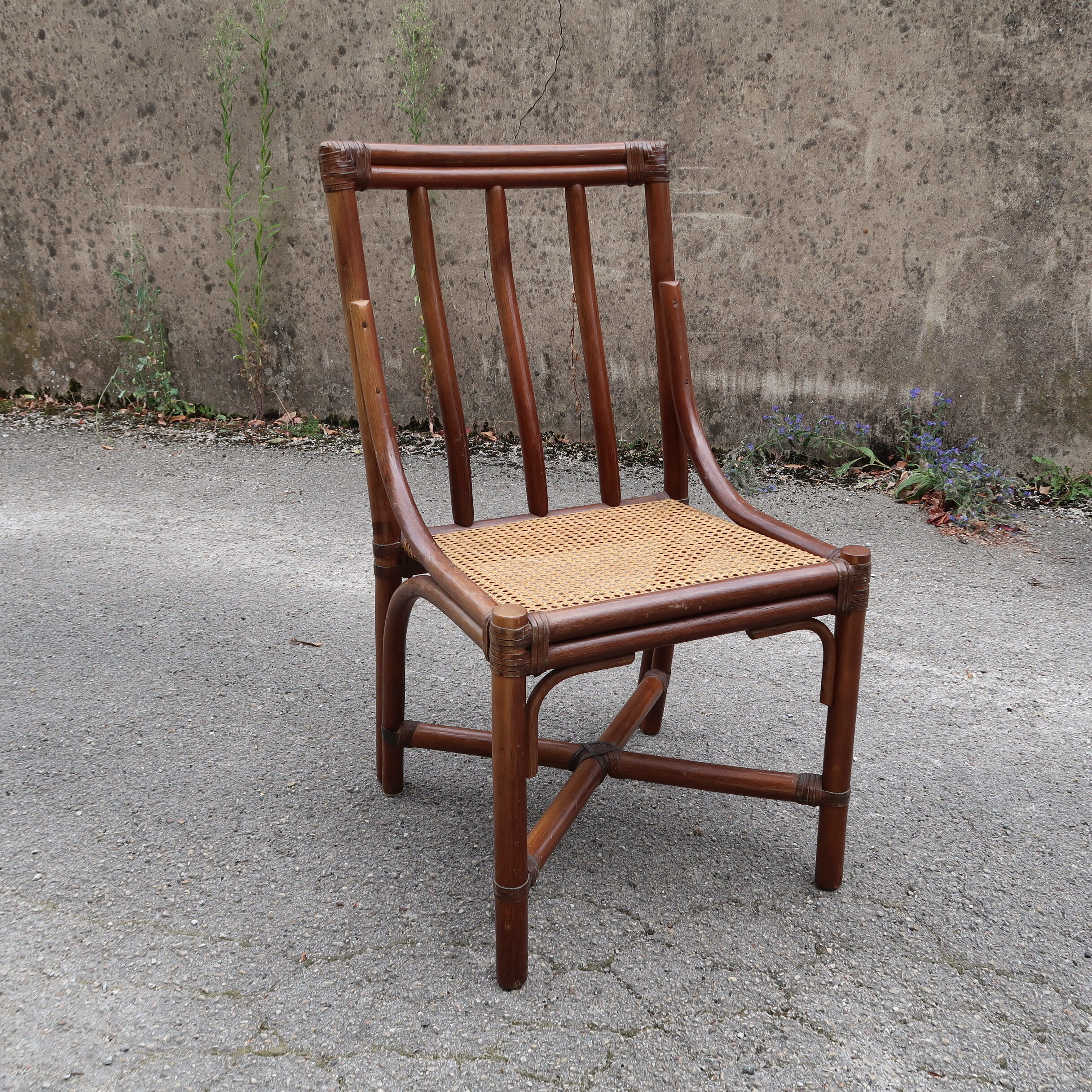 Office chair mc guire in bamboo and seat in cannage