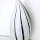 Lampe de table en verre de Murano, motif pingouin noir et blanc, avec paillettes argentées, Italie