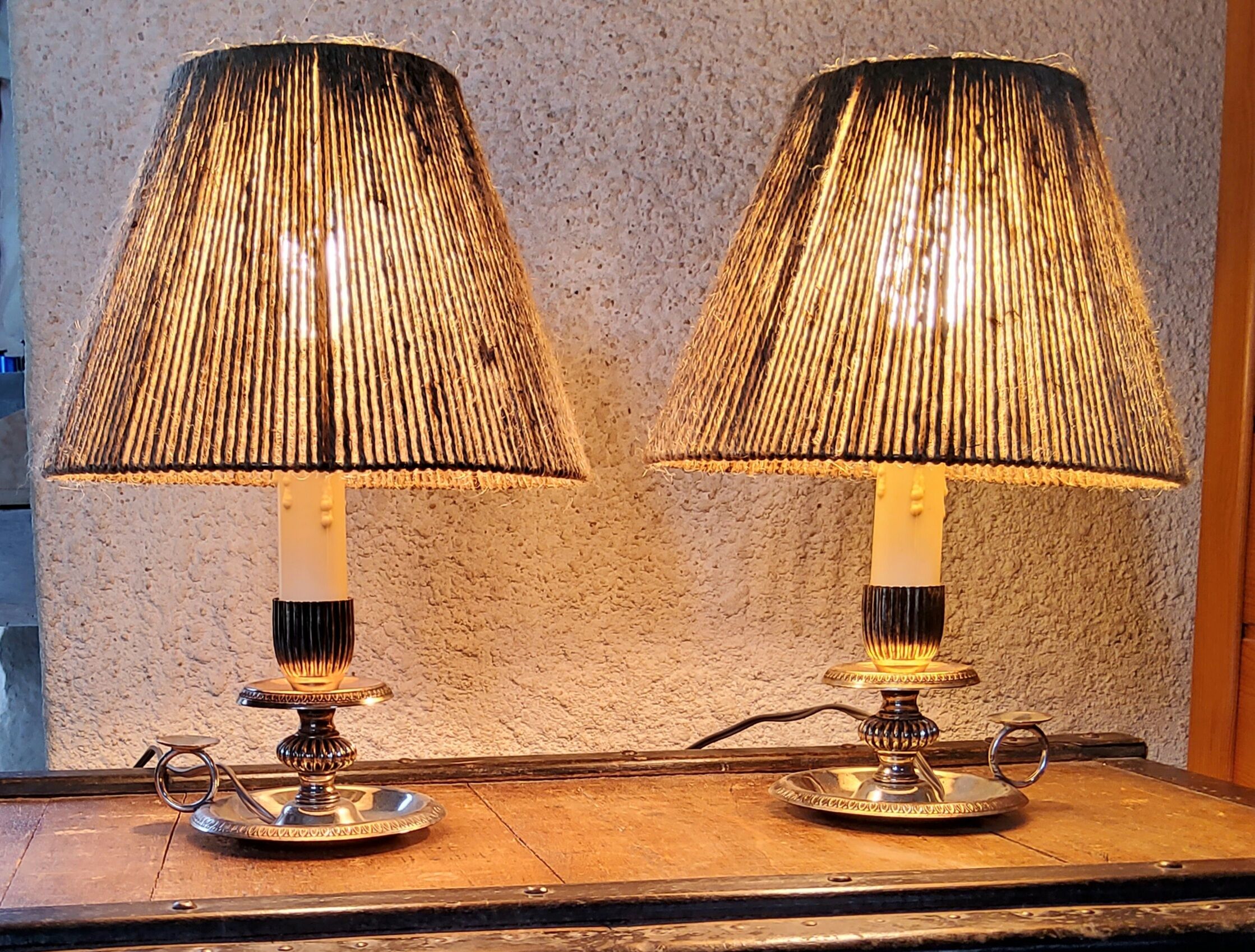 Pair of candlestick lamps