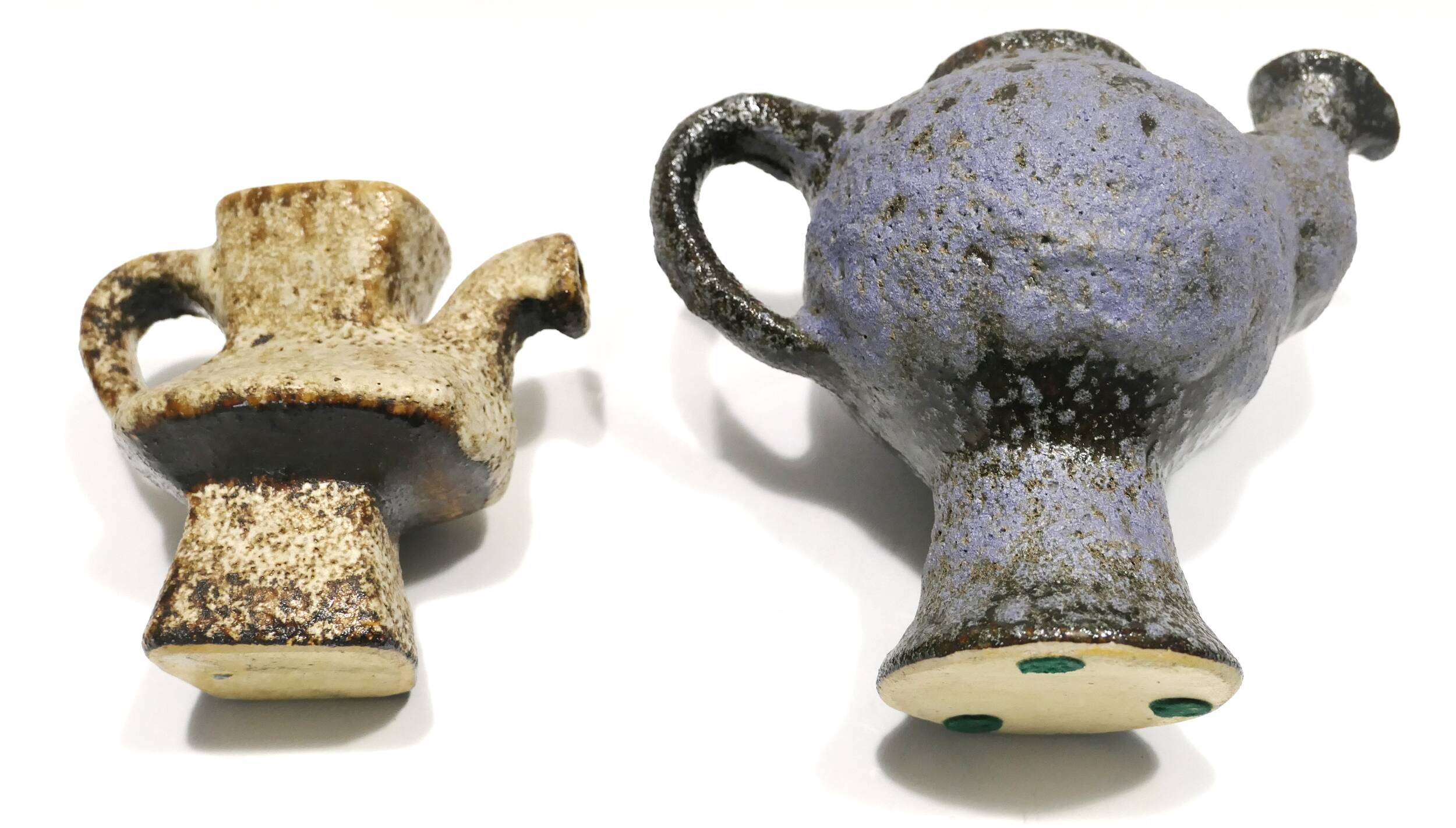 Pair of small ceramics from 1973 by Van Woerden for Vest Gouda