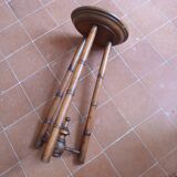 Turned wooden tripod stool