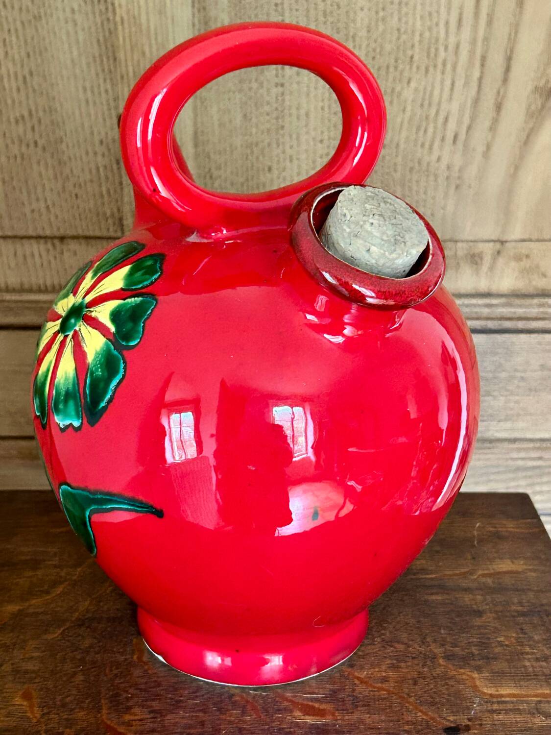 Pichet vernissé décor floral  Poët-Laval