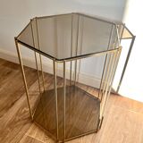 Brass and smoked glass console from the 70s