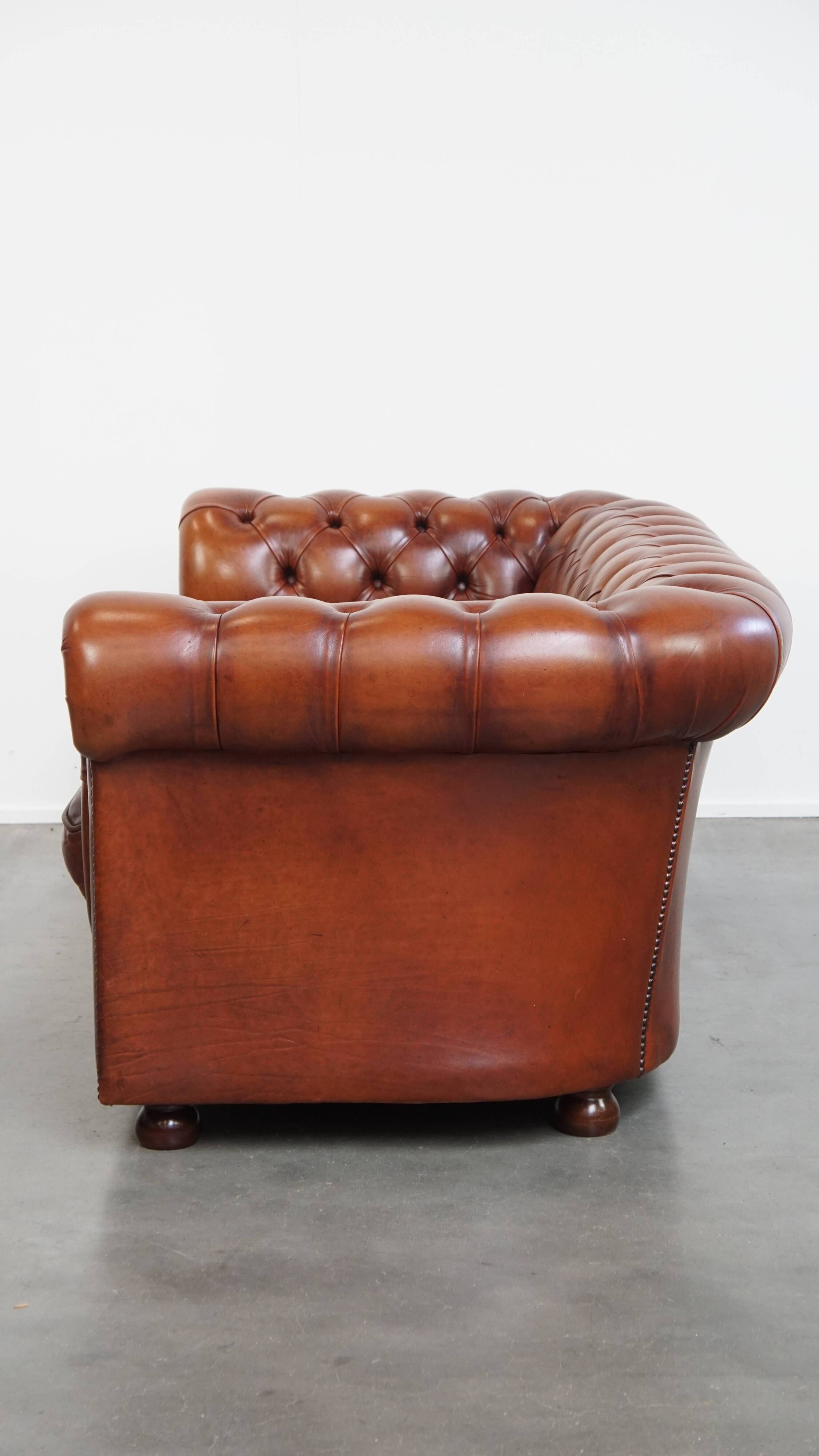 English style cowhide Chesterfield sofa