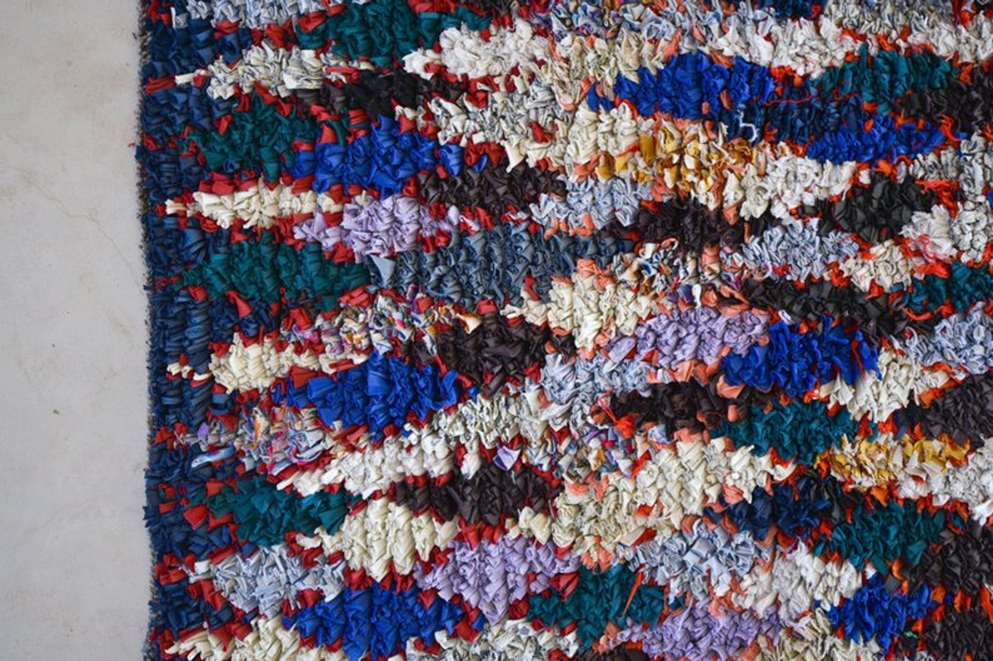 Tapis marocain Boucherouite vintage