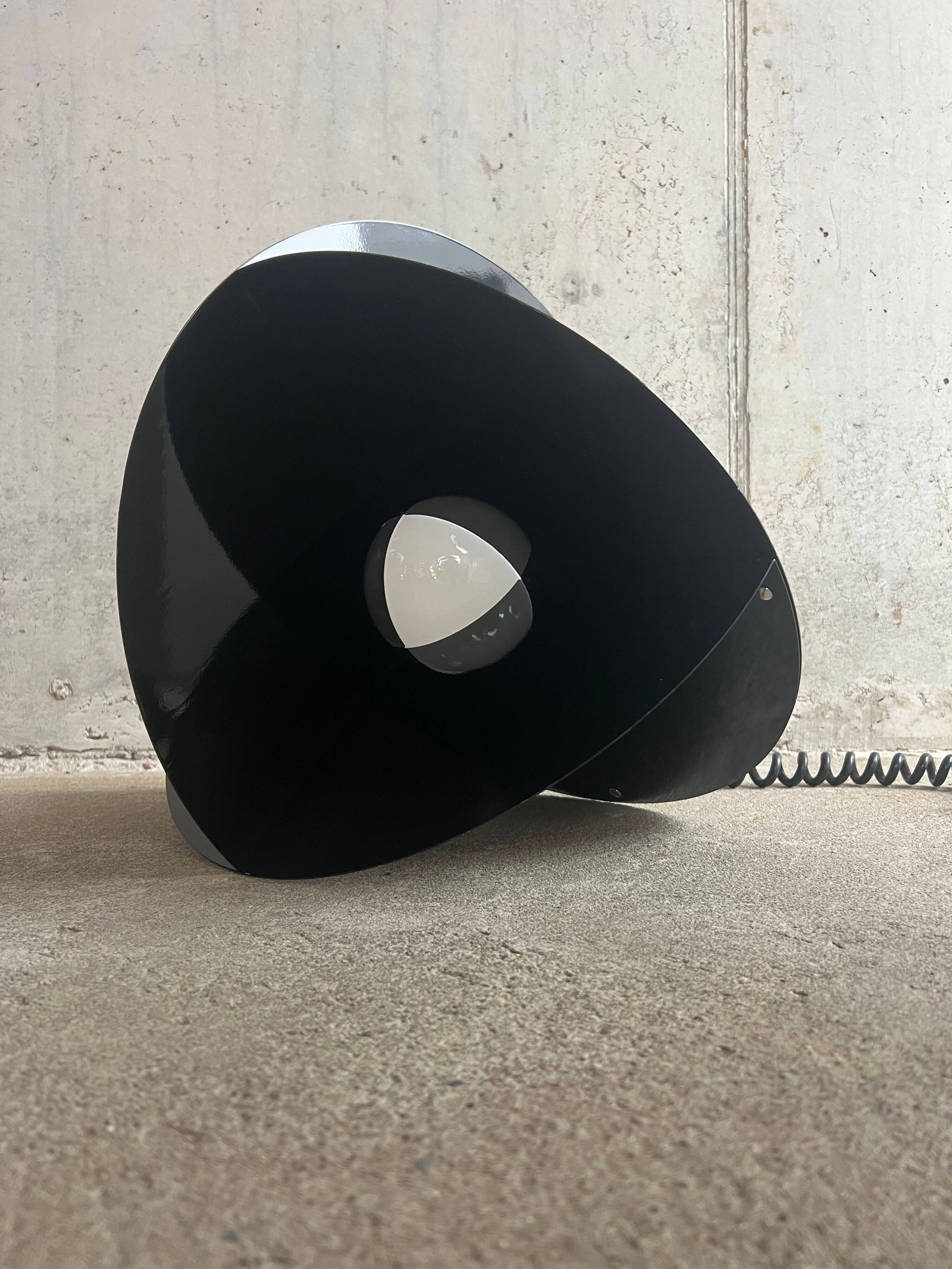 Black “Luna” lamp by Rinaldo Cutini