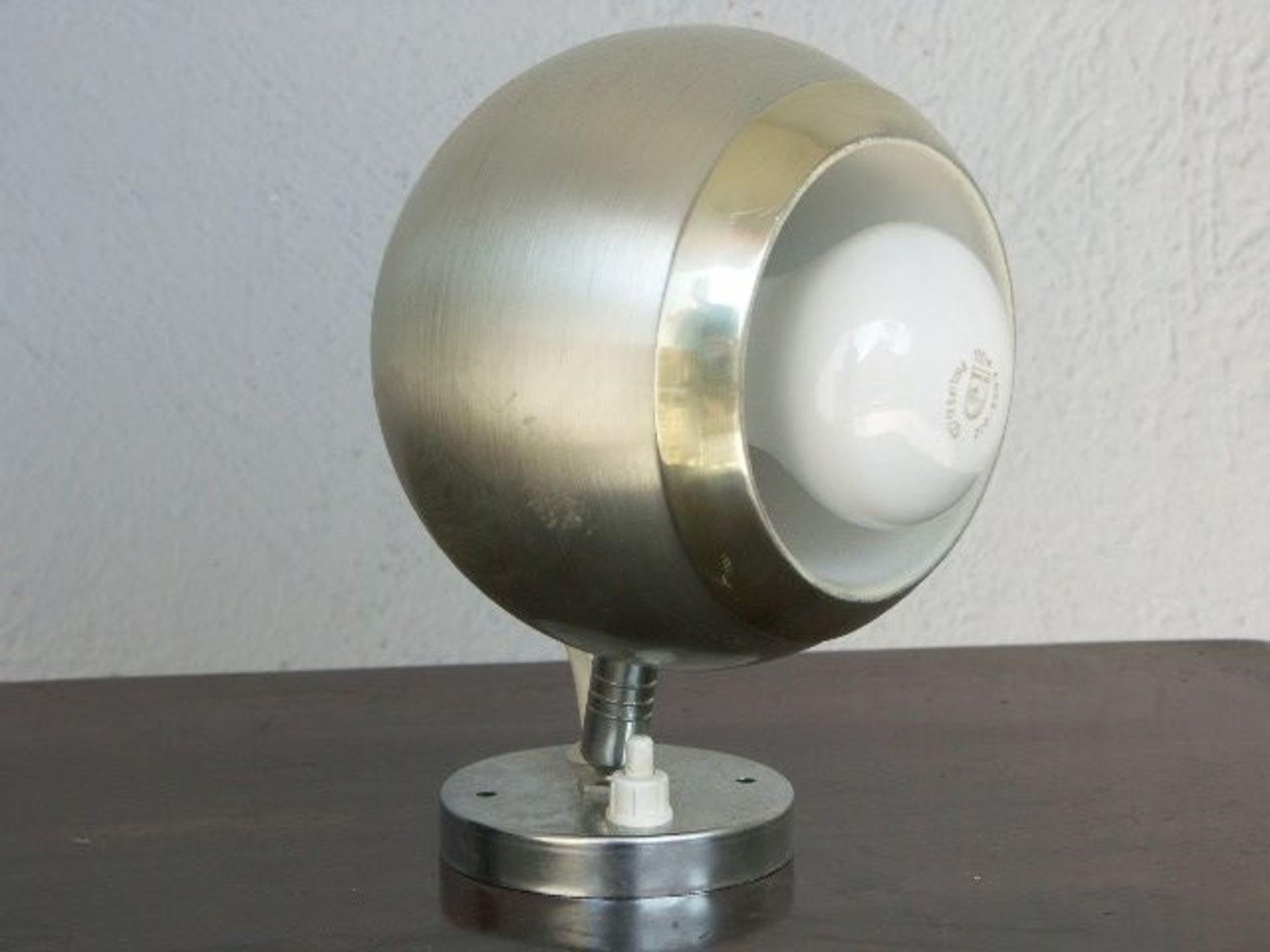 Lustre 1970 aluminium avec son applique