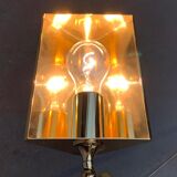 Vintage Hollywood Regency floor lamp in German brass by Florian Schulz.