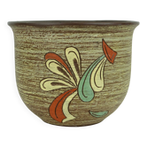 Large mid century flowerpot plant pot dümler & breiden carved dekor