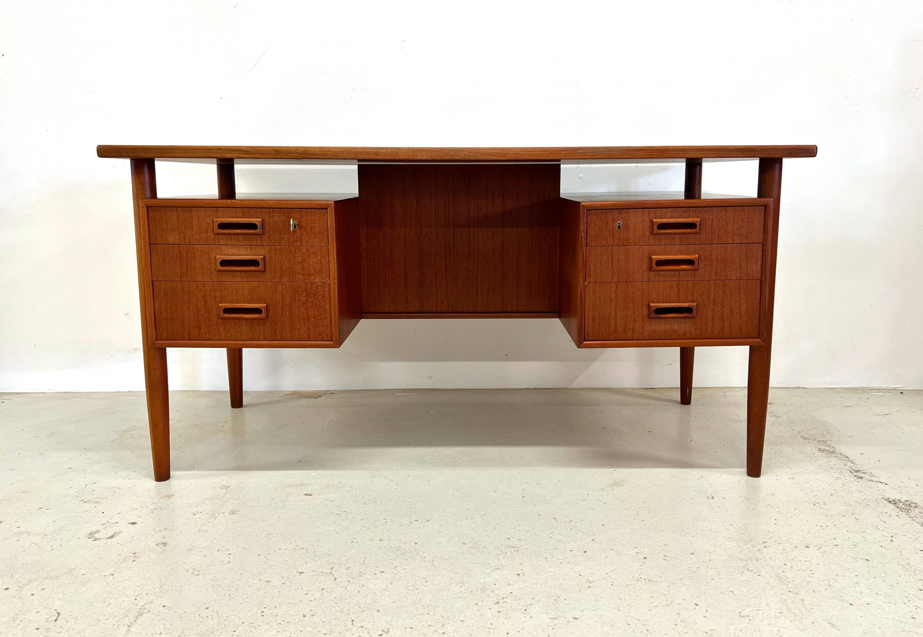 Danish Teak 'Floating-Top' Desk, 1960s.