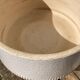 Ethnic standing cup in white glazed ceramic vintage vase