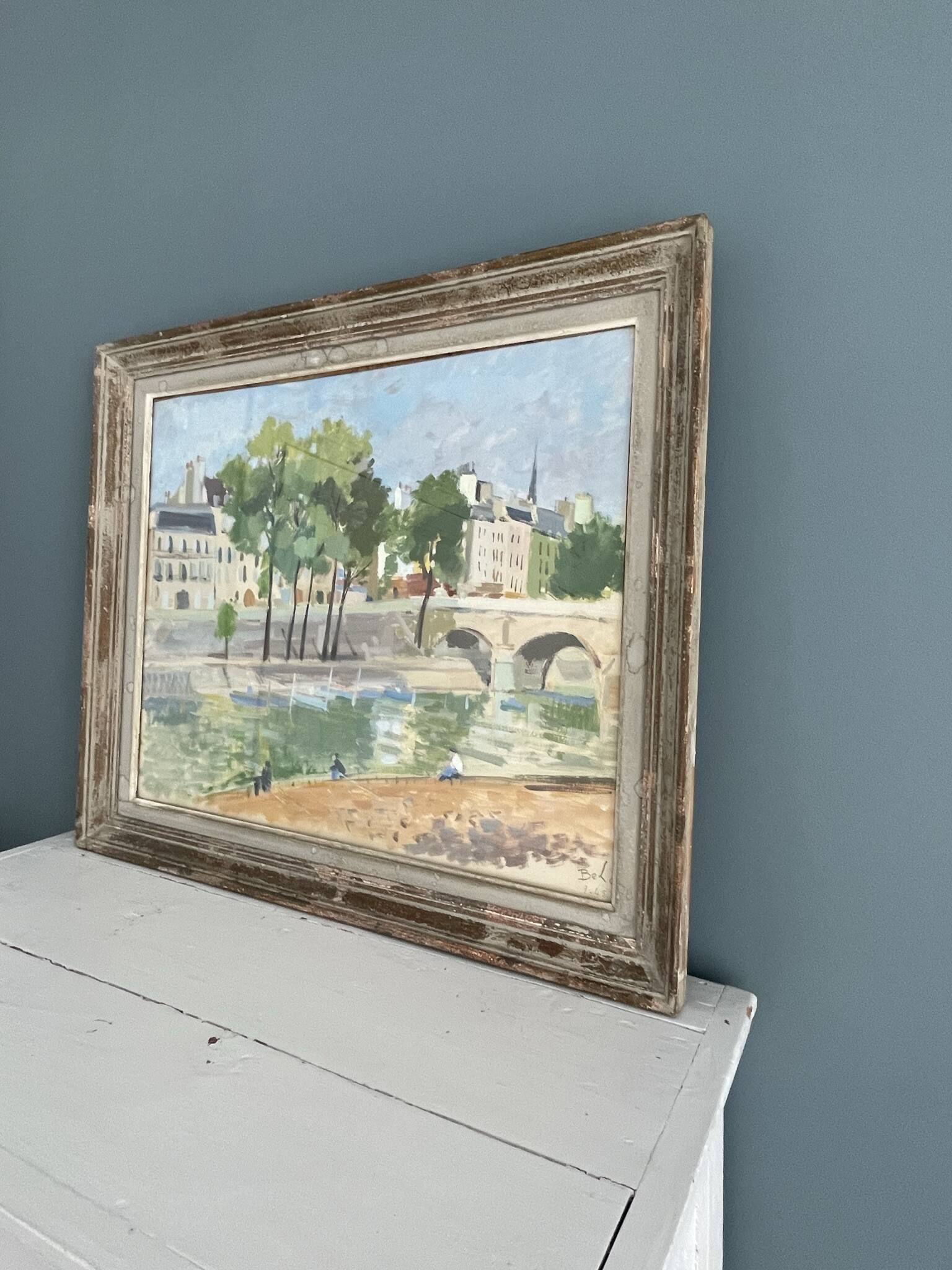 Old painting signed and dated September 1945