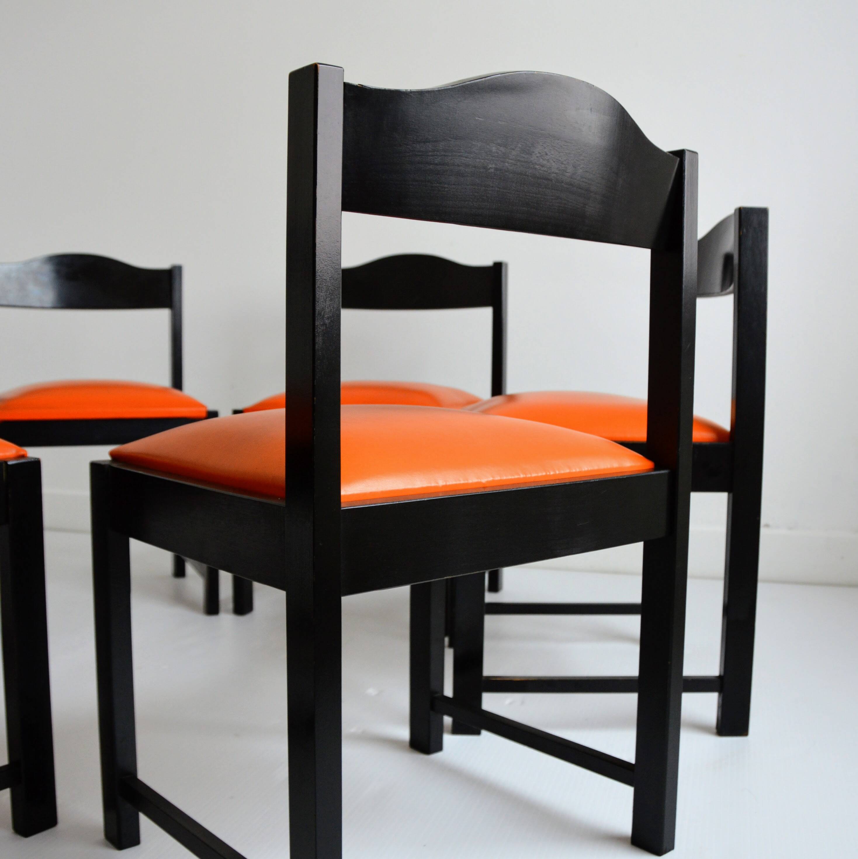 Set of 6 vintage Scandinavian chairs from the 1960s