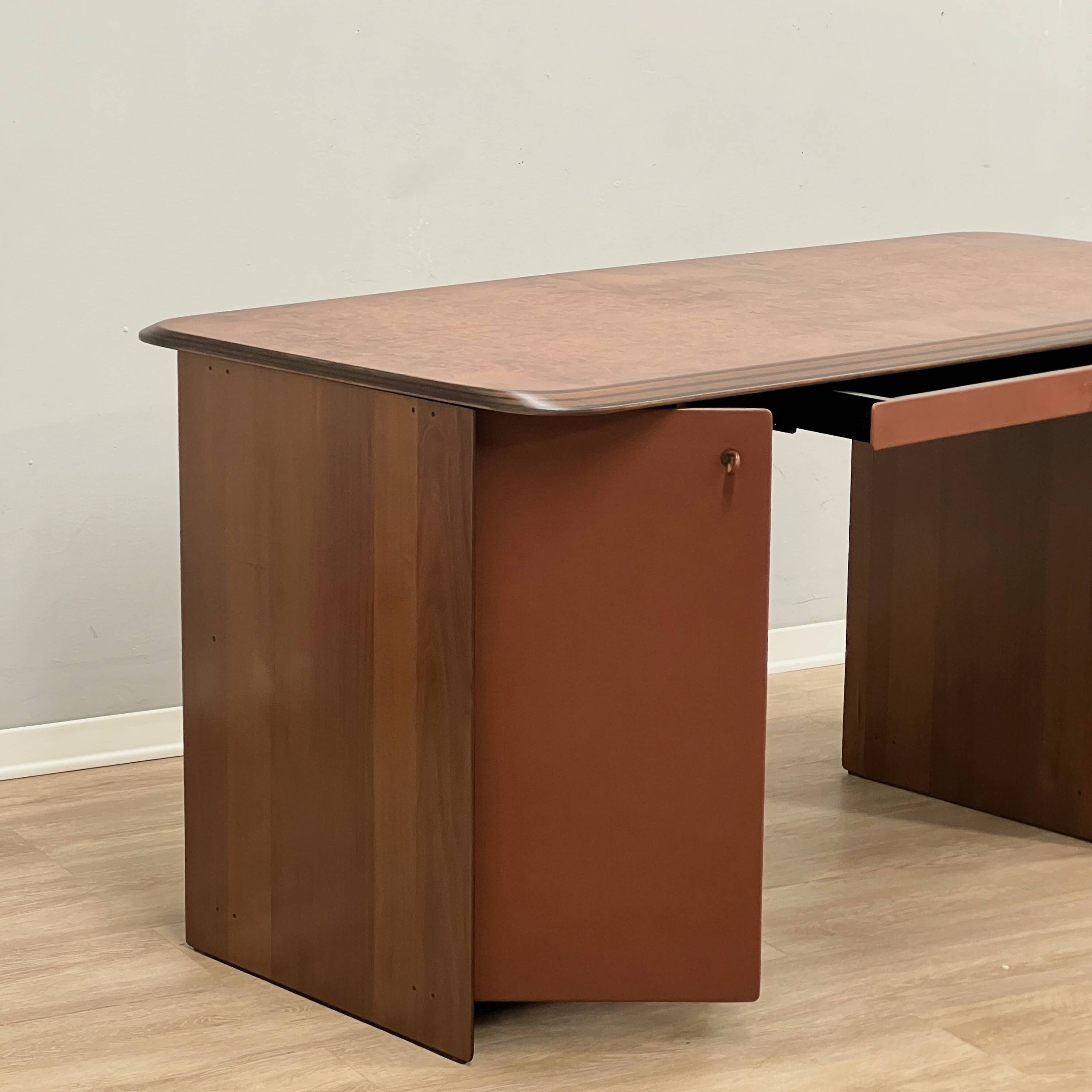 Afra & Tobia Scarpa "Artona" walnut burl Executive Desk for Maxalto 1975