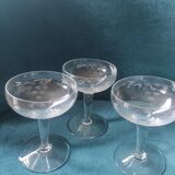 Set of 3 champagne glasses