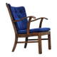 1960s, Danish easy armchair by Fritz Hansen, wool fabric, beech wood.