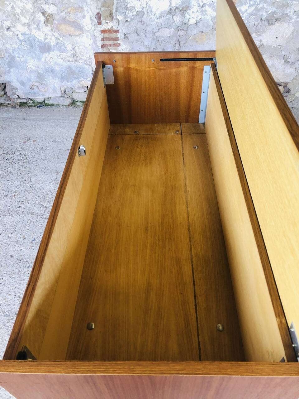Teak storage unit with metal legs Circa 70's