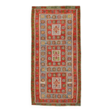 5x11 Kilim Red & Blue Geometric Vintage Rug, 168x342Cm