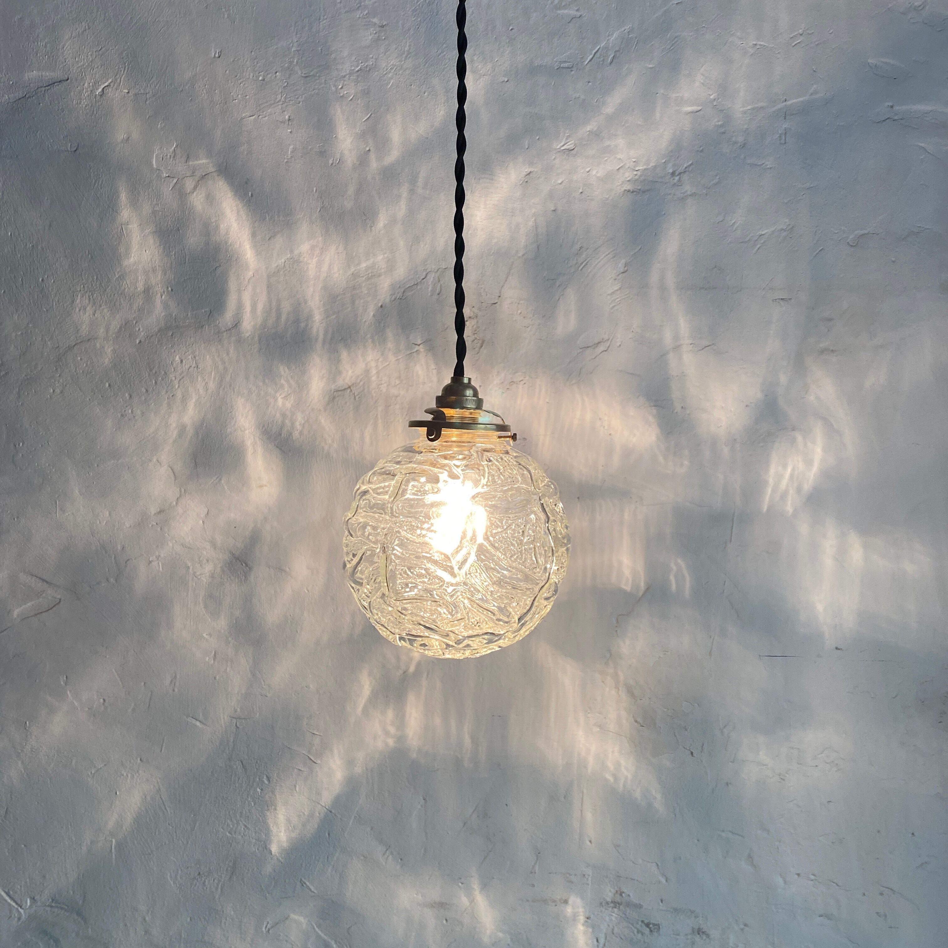 Lot 3 vintage glass hanging lamps