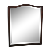 Bevelled ice mirror and wooden frame