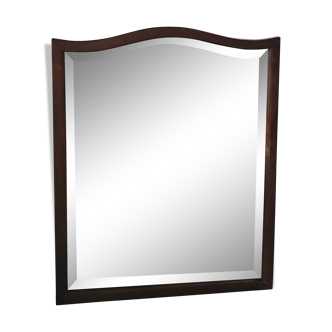 Bevelled ice mirror and wooden frame