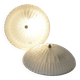 Set of 2 vintage hand blown ice glass wall sconces / pair of flush mount ceiling lights