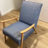 Fauteuil vintage pieds compas