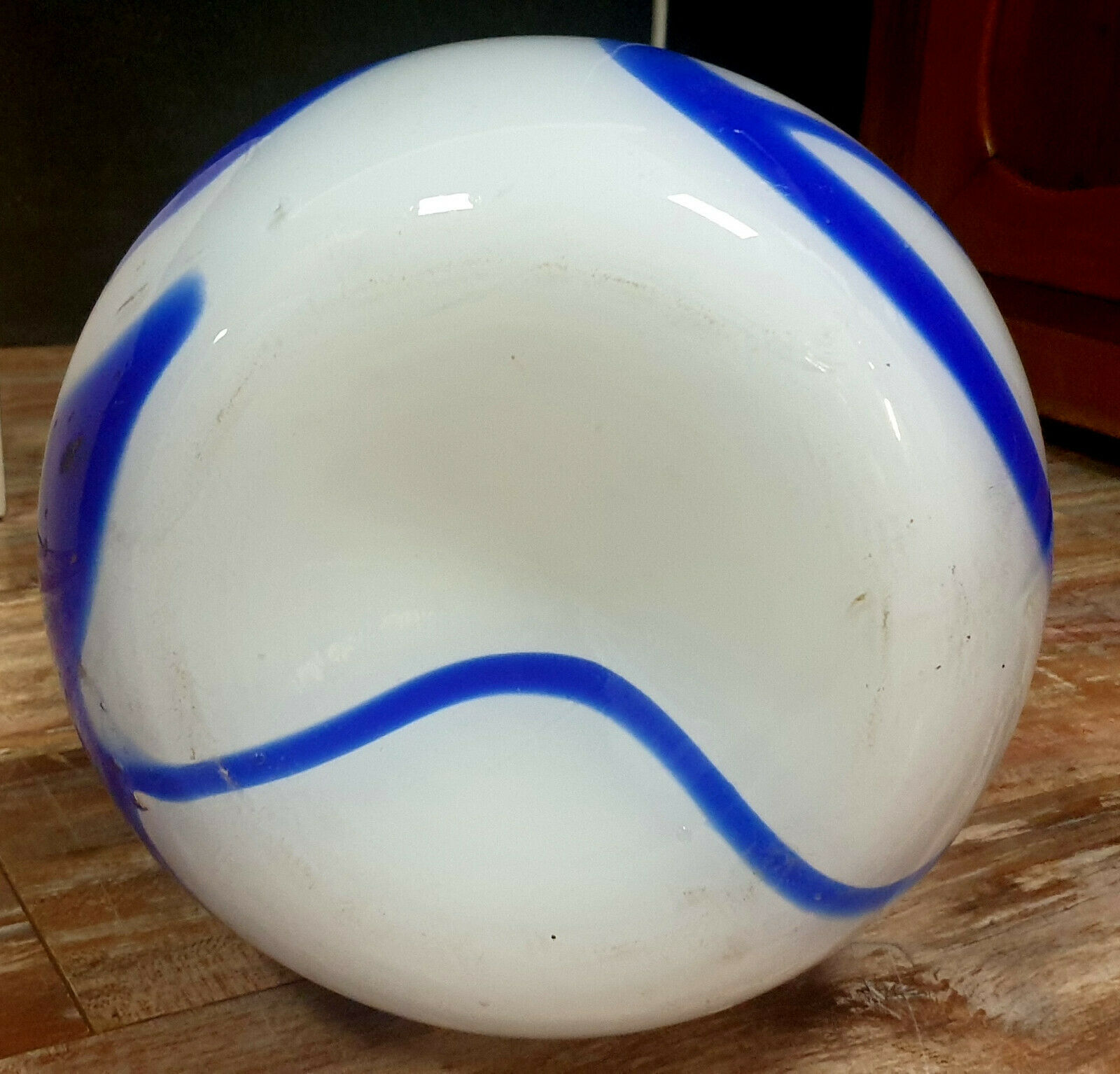 Soliflore vase in blue white glass of murano superb decoration