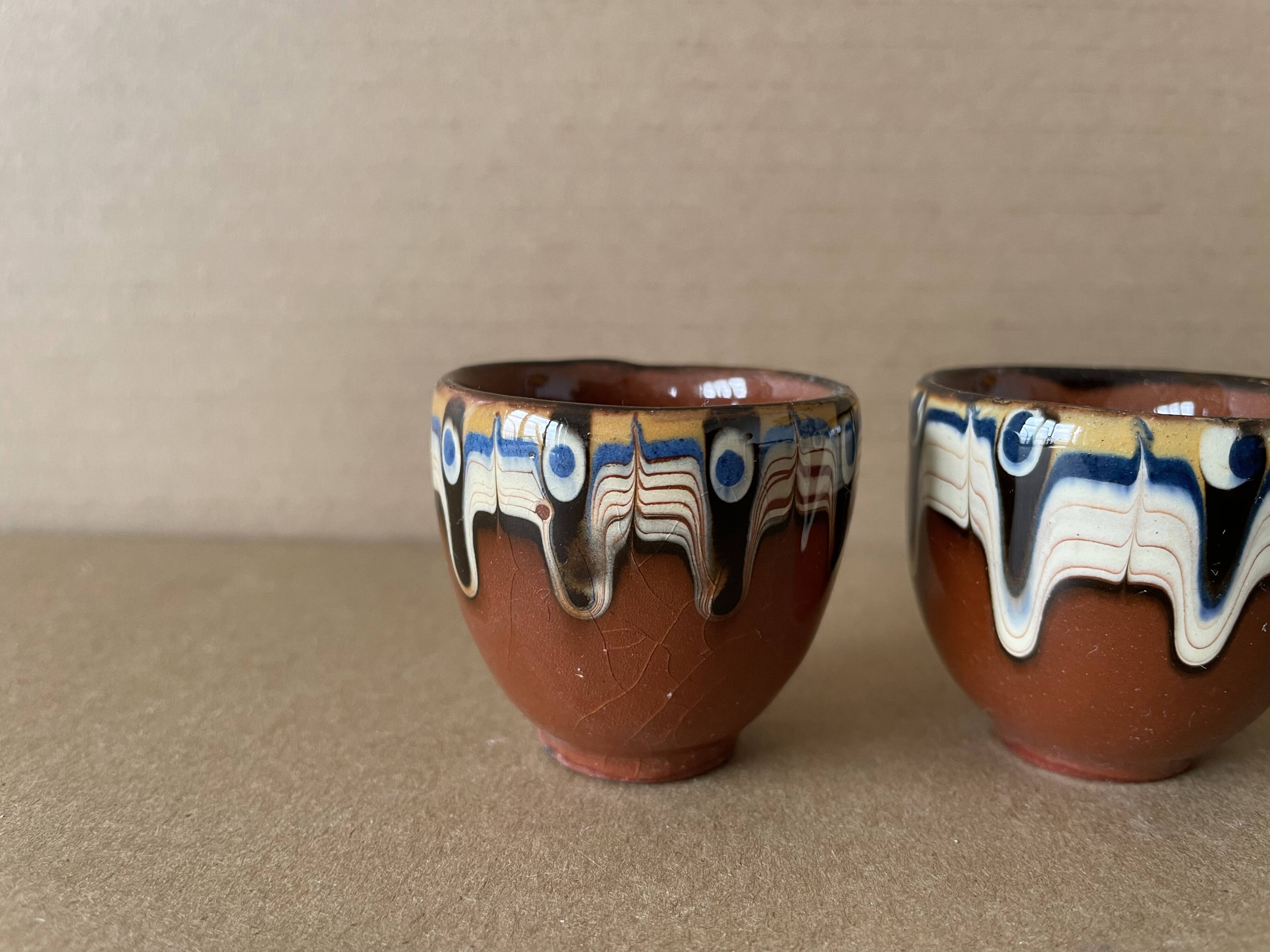 Set of 4 Russian ceramic egg cups