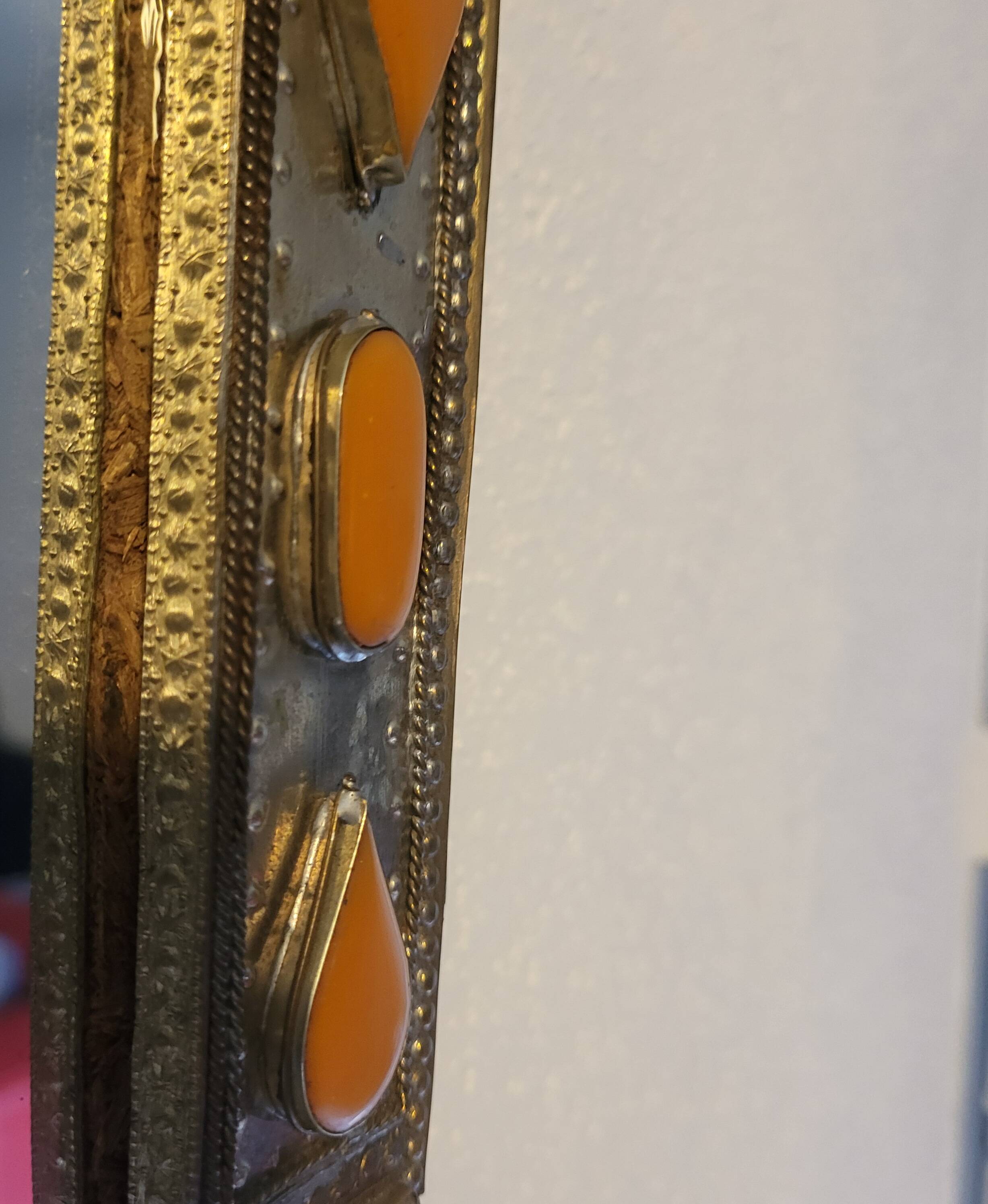 Ethnic bone and stone mirror