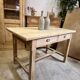 Old farmhouse table in raw solid oak, 2 drawers, seats 6 people.