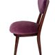 Mid-Century heart-shaped chair in plum velvet and beech wood, Poland, 1960s