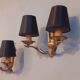 Pair of wall lamps double year 50 in bronze neo-classical style signed Petitot