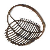 Panier deco paniette en rotin osier tressé et anse vintage