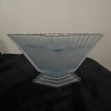 Vase Bagley bleu dépoli pique fleur art déco